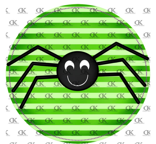 Spider with Green Striped Background (Direct To Film)