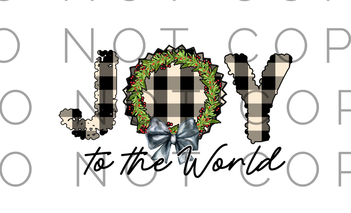 Joy to the World wreath and plaid (Direct To Film)