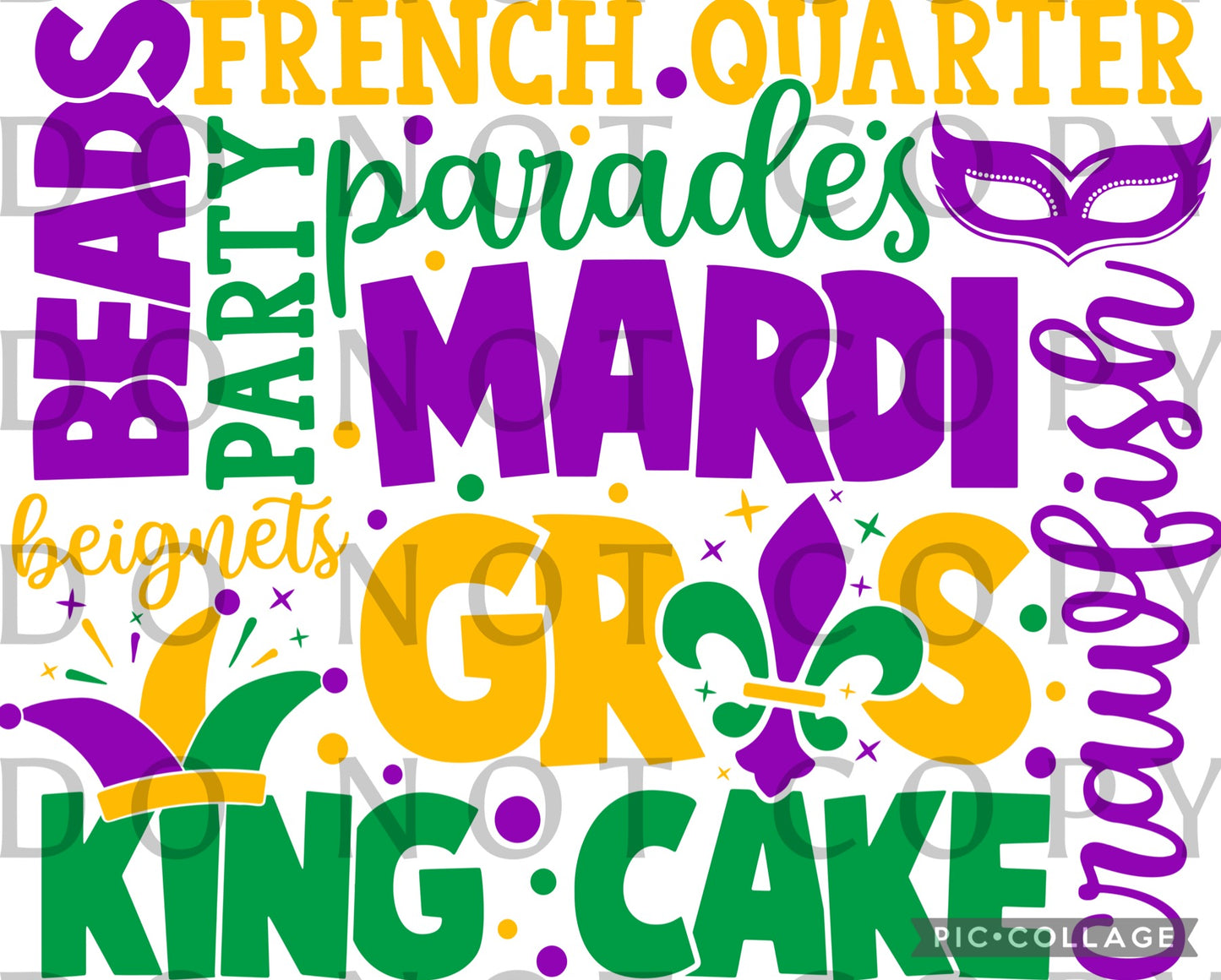 Mardi Gras Word Typography (Direct To Film)