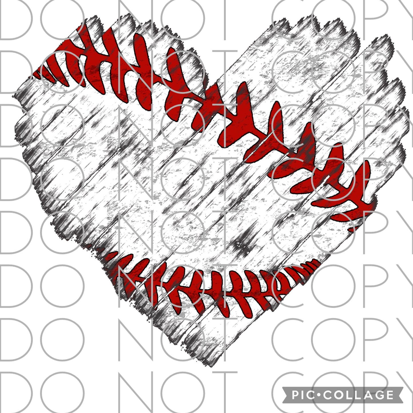 Distressed Baseball Heart Full Color (Adult)