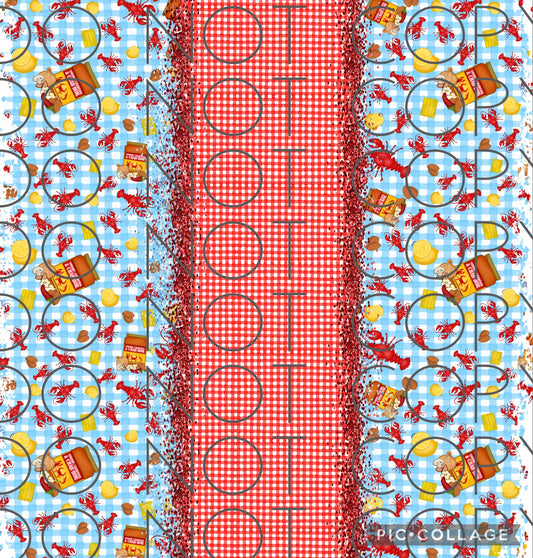 Crawfish and Gingham (Sublimation Tumbler Wrap)