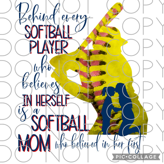 Behind Every Softball Player Full Color (Adult)