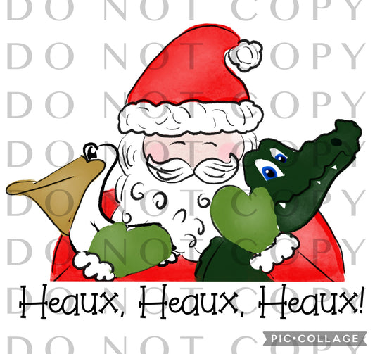 Heaux Heaux Heaux Santa, alligator, and pelican (Direct To Film)