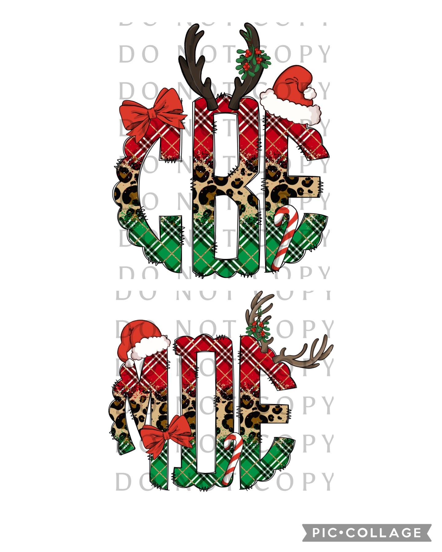 Plaid Christmas Monogram (Direct To Film)