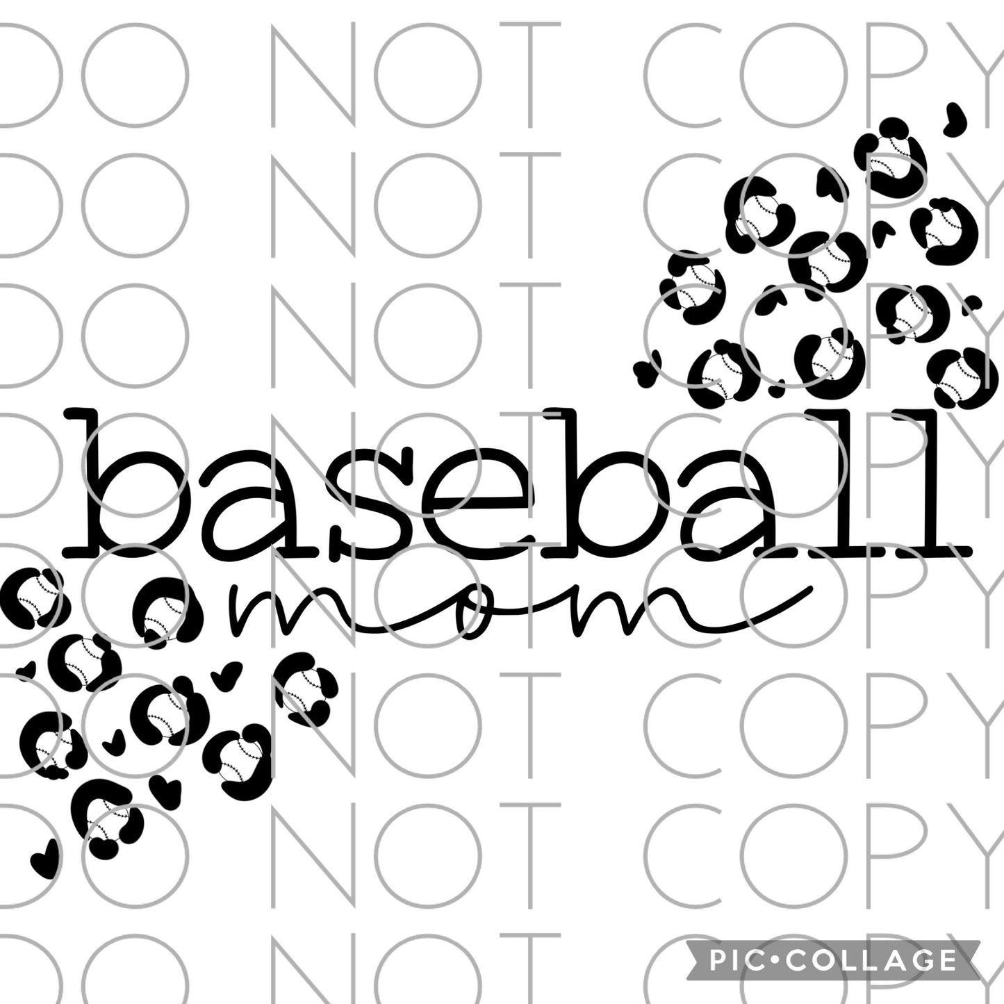 Baseball Mom with Cheetah Single Color (Adult)