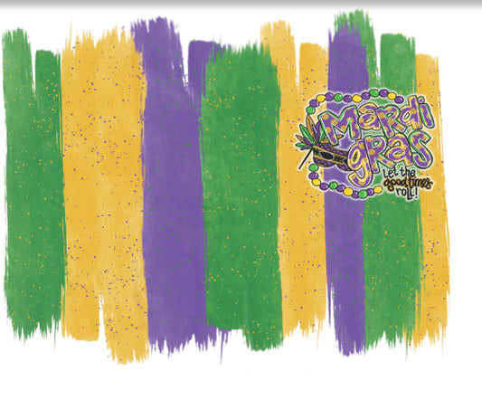 Tumbler Wrap Mardi Gras Let the Good Times Roll with PGG Brushstrokes