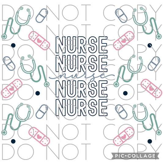 Nurse stacked (Sublimation Tumbler Wrap)