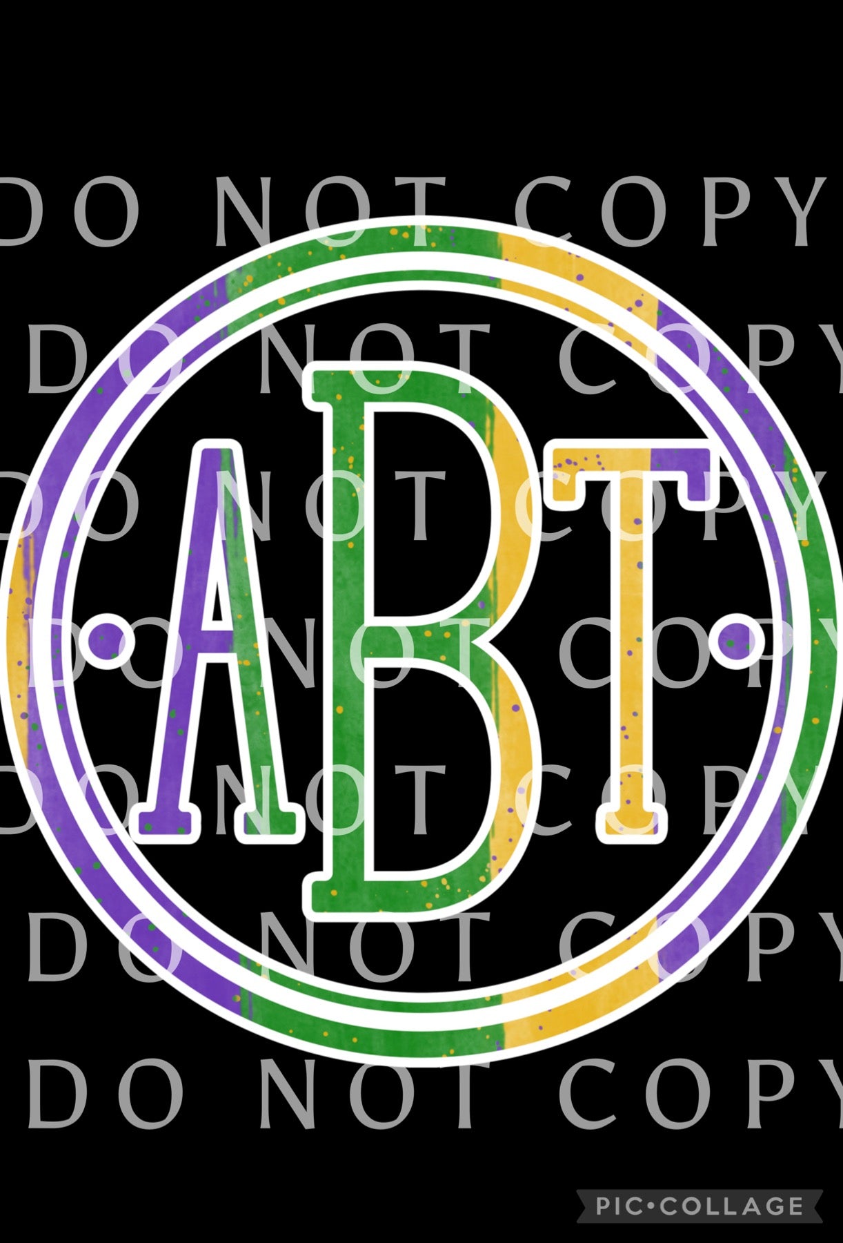 Mardi Gras Circle Monogram (Direct To Film)