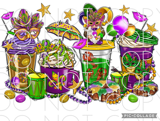 Mardi Gras Drinks (Sublimation Tumbler Wrap)