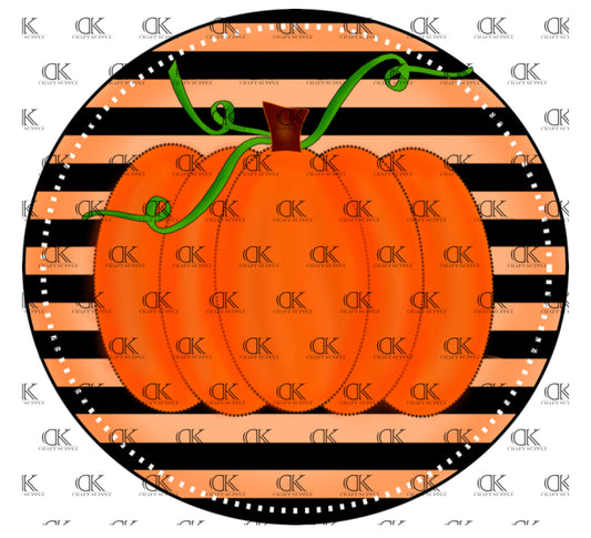 Pumpkin with Orange/Black Striped Background (Direct To Film)