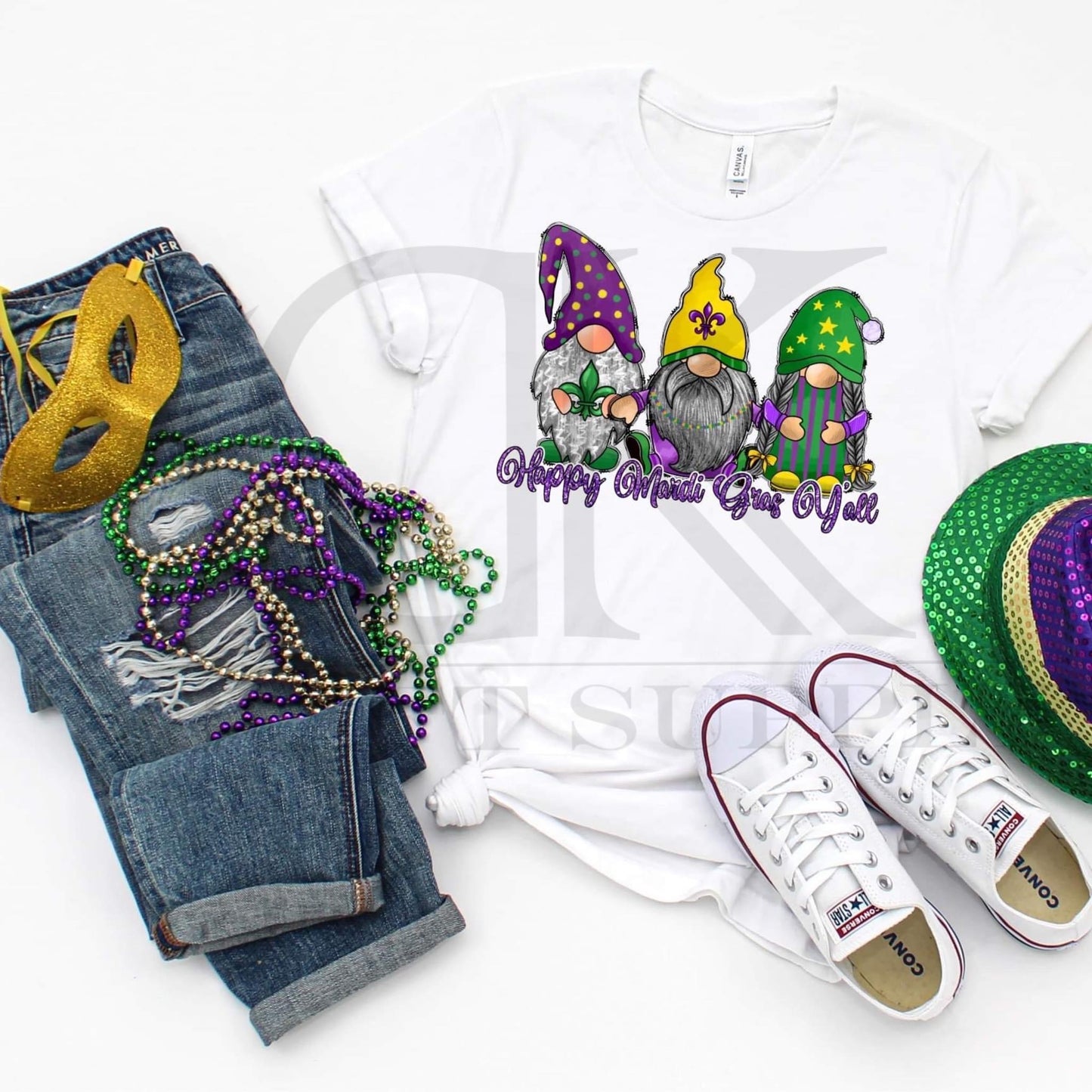 Mardi Gras Gnomes Full Color (Adult)