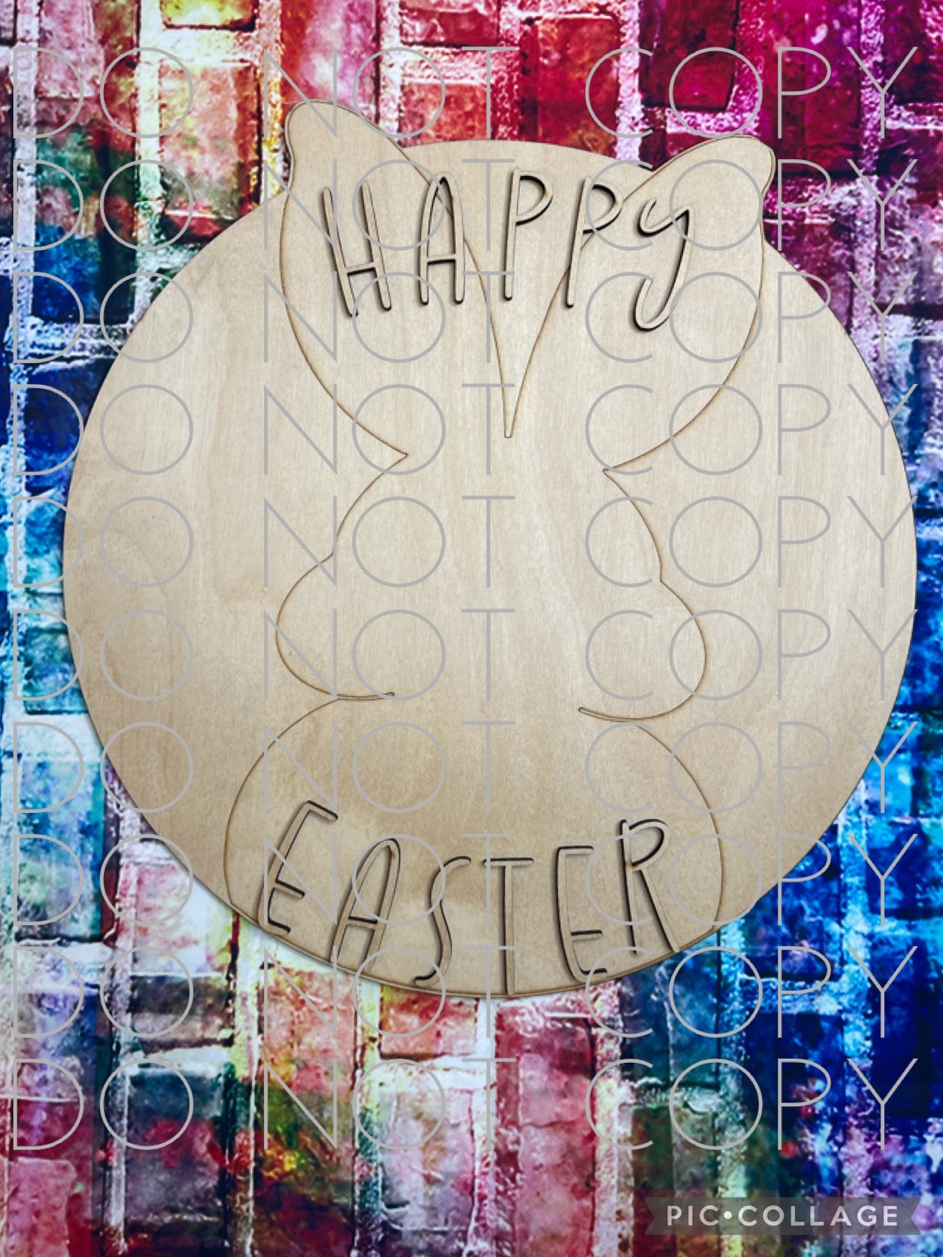 Happy Easter Bunny Round with Words